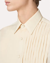 Camicia Panna In Cotone E Seta