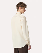Camicia Panna In Cotone E Seta