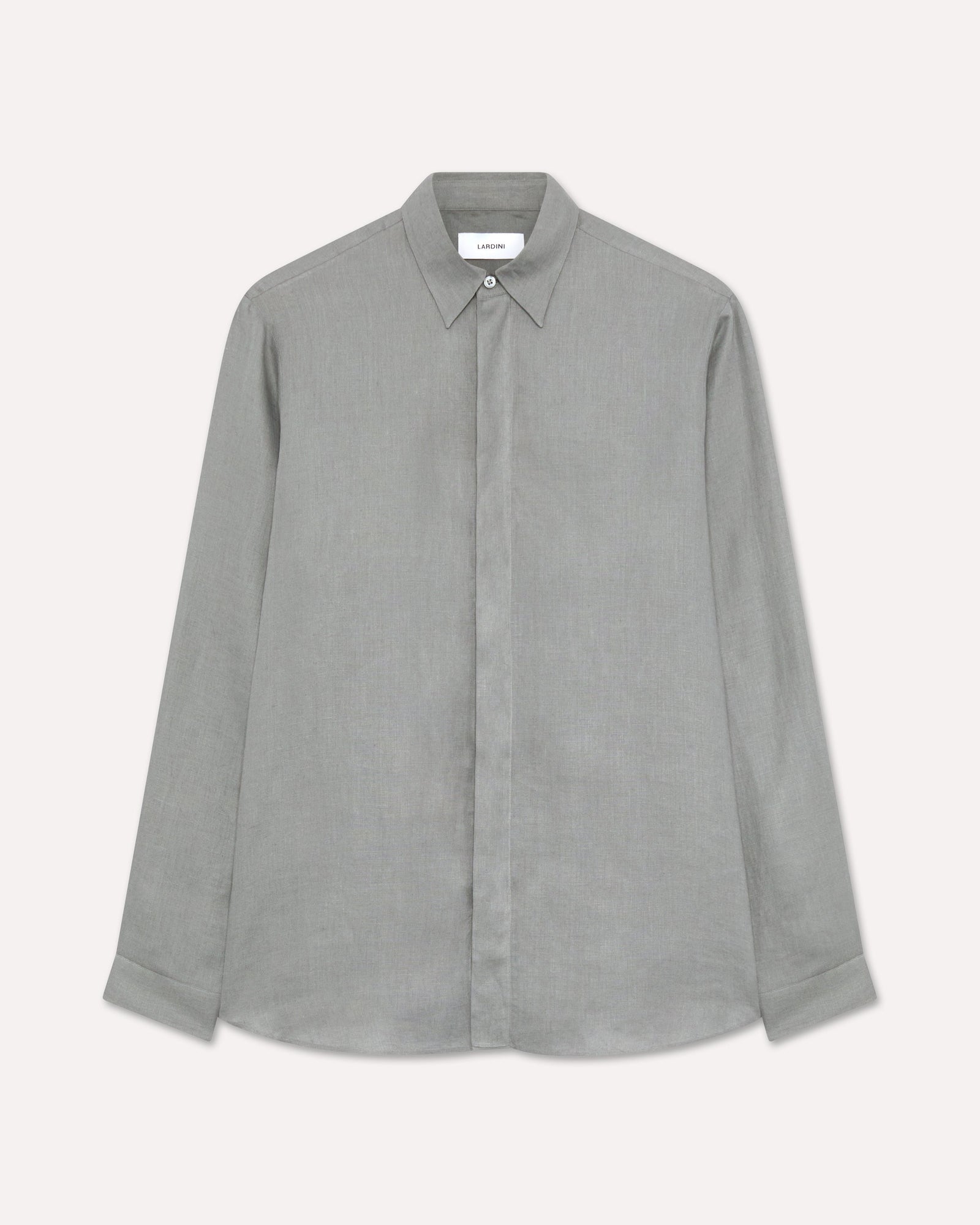 Camicia Grigia In Puro Lino