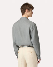 Camicia Grigia In Puro Lino