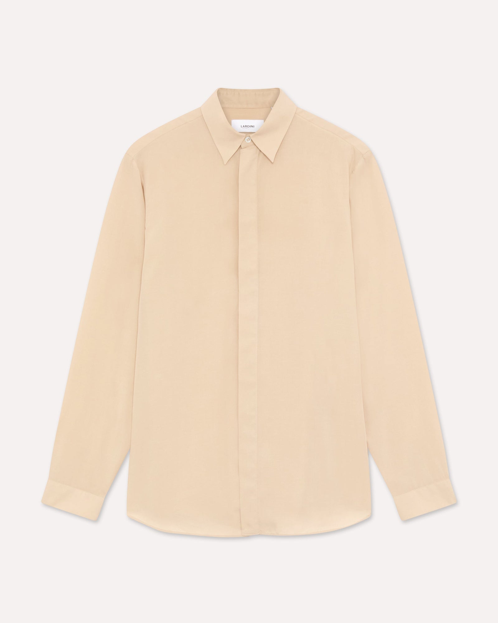 Camicia Beige In Lino E Fibra Naturale