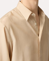 Camicia Beige In Lino E Fibra Naturale