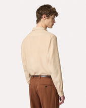 Camicia Beige In Lino E Fibra Naturale