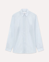 Camicia celeste in cotone e seta