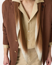 Foulard Marrone In Cotone E Seta