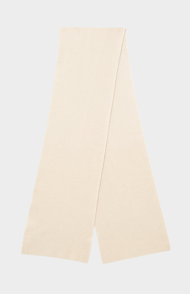 Cashmere Blend Scarf With Allover Fine Rib In Pink Champagne