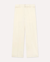 Pantalone panna in cotone e seta