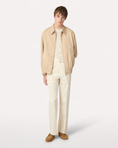 Pantalone Panna In Cotone E Seta