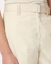 Pantalone Panna In Cotone E Seta