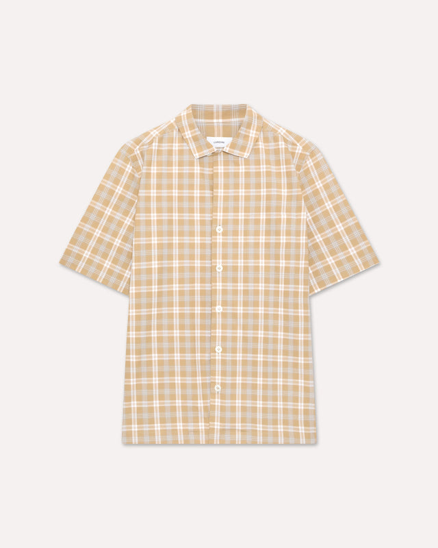 Camicia cammello a quadri