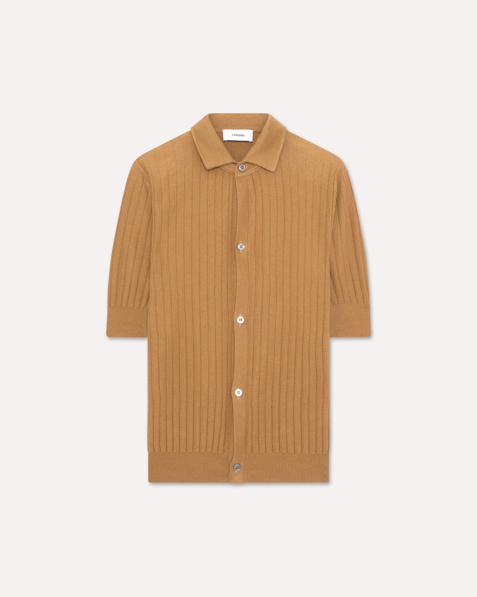 Camicia In Maglia Di Cotone Cammello