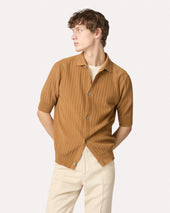 Camicia In Maglia Di Cotone Cammello
