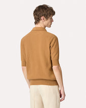 Camicia In Maglia Di Cotone Cammello
