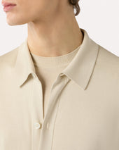 Camicia In Maglia Di Seta Panna
