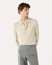 Camicia In Maglia Di Seta Panna