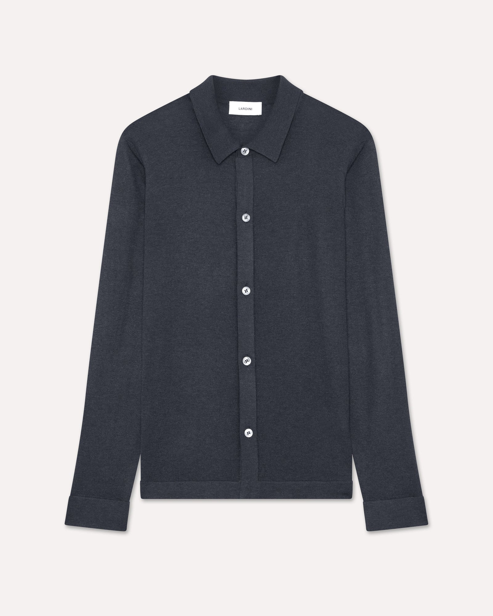 Camicia In Maglia Di Seta Blu Denim