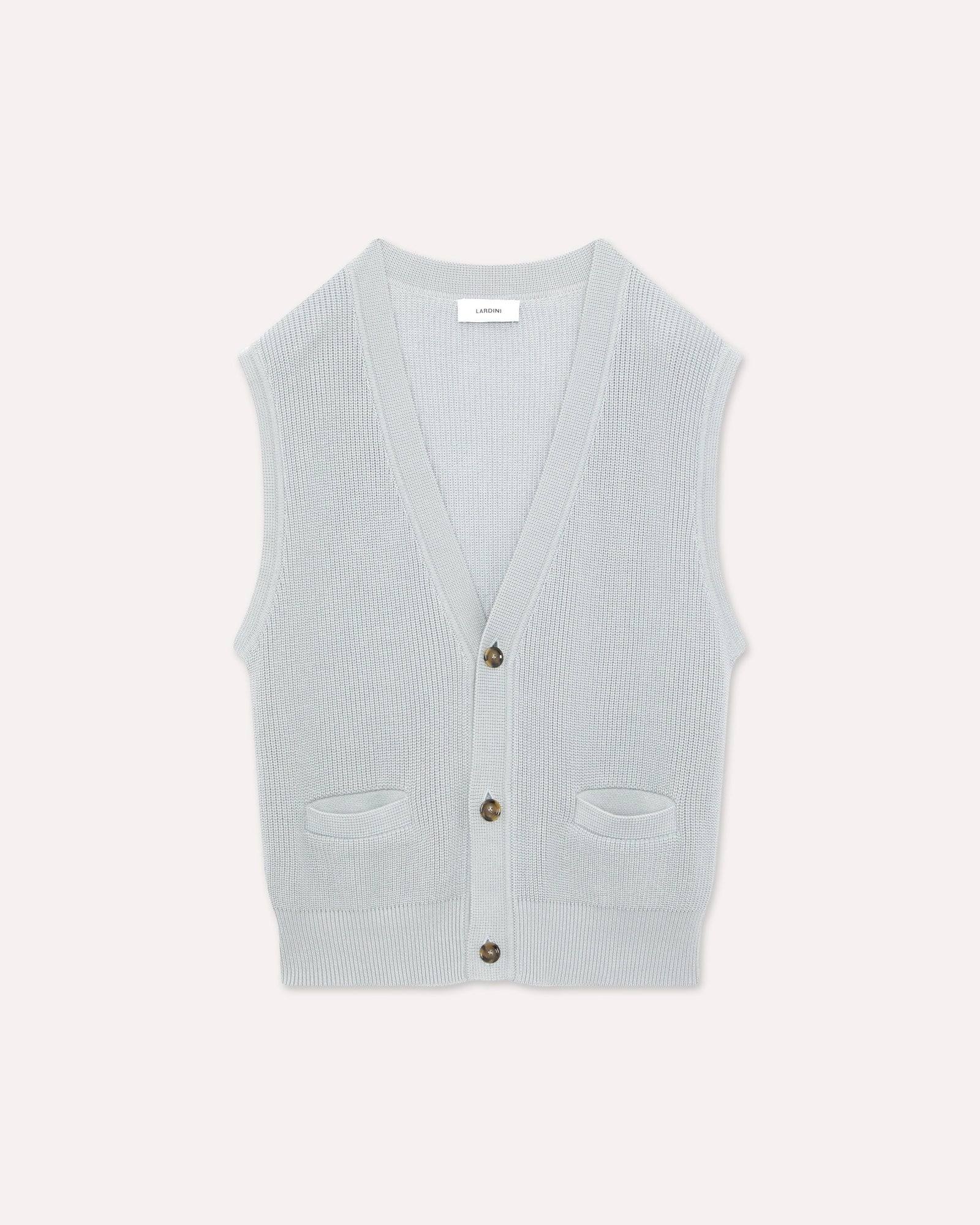 Gilet In Maglia Di Cotone Grigio