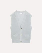 Gilet in maglia di cotone grigio