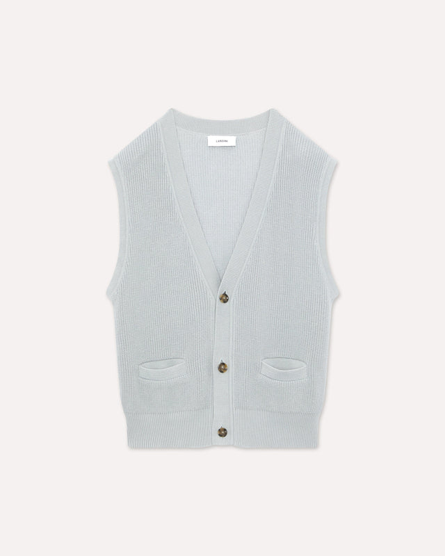 Gilet in maglia di cotone grigio