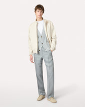 Gilet In Maglia Di Cotone Grigio