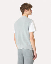 Gilet In Maglia Di Cotone Grigio