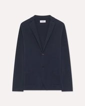 Giacca monopetto in maglia blu