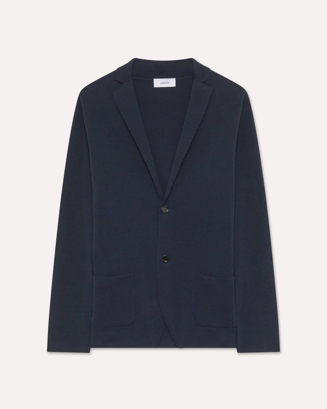 Giacca monopetto in maglia blu