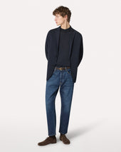 Giacca Monopetto In Maglia Blu