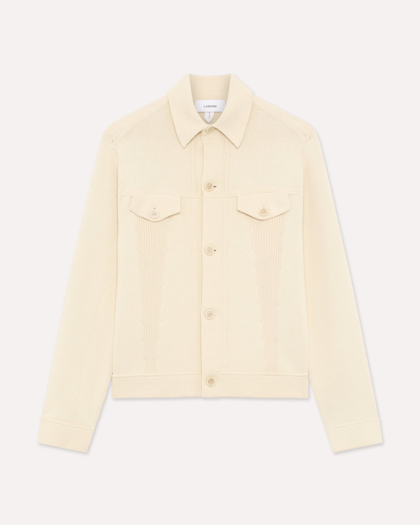 Giacca Trucker In Maglia Di Cotone Bianca