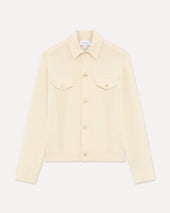Giacca trucker in maglia di cotone bianca