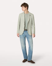 T Shirt In Maglia Di Lino E Cotone Salvia