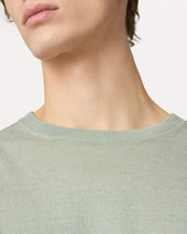 T Shirt In Maglia Di Lino E Cotone Salvia