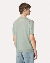 T Shirt In Maglia Di Lino E Cotone Salvia