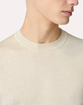 T Shirt In Seta Panna