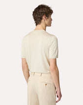 T Shirt In Seta Panna