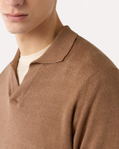 Polo In Maglia Marrone