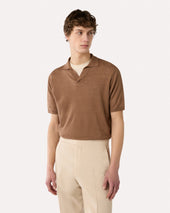 Polo In Maglia Marrone