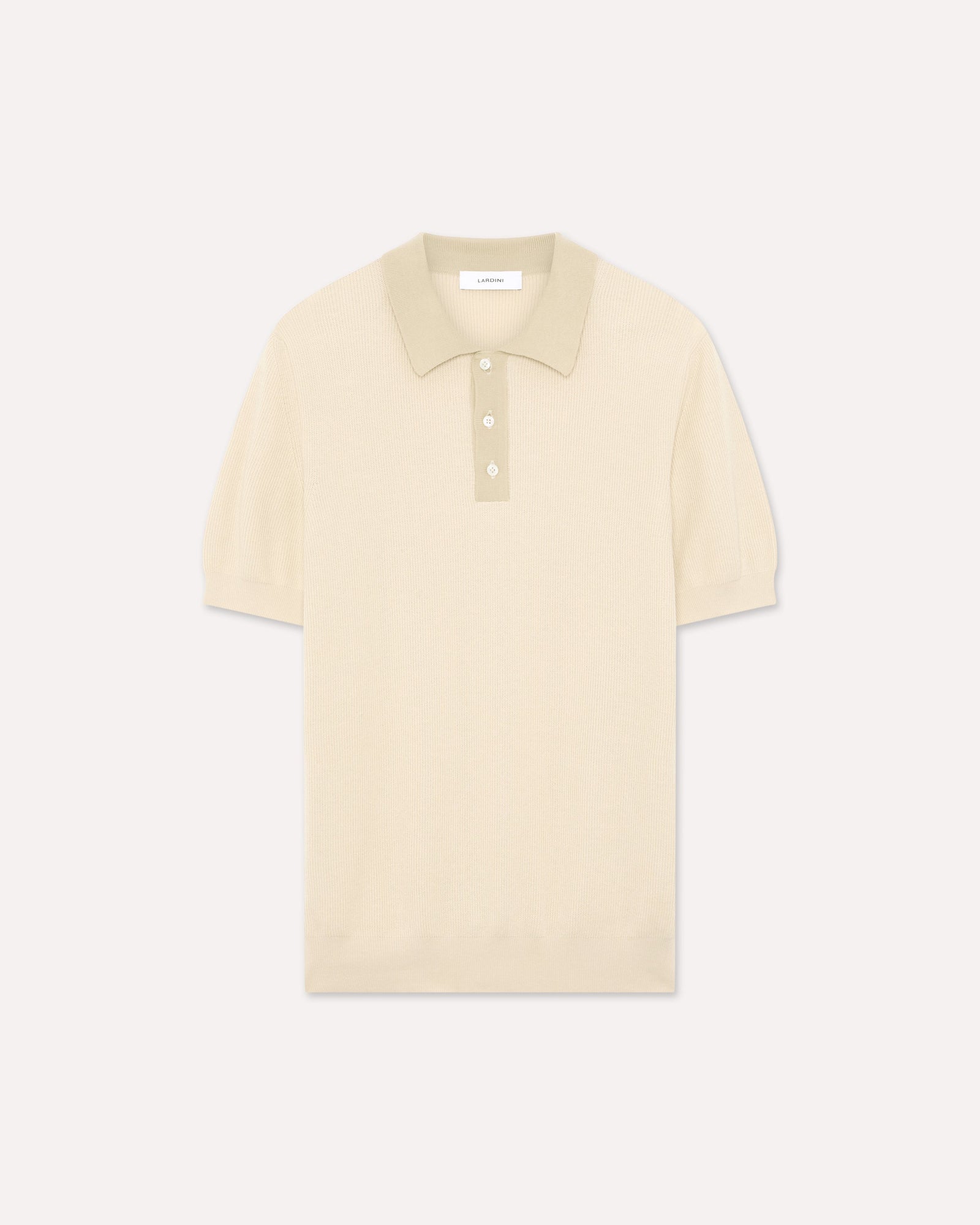 Polo In Maglia Di Cotone Panna