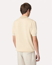 Polo In Maglia Di Cotone Panna
