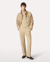 Polo In Maglia Di Cotone Beige