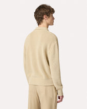Polo In Maglia Di Cotone Beige