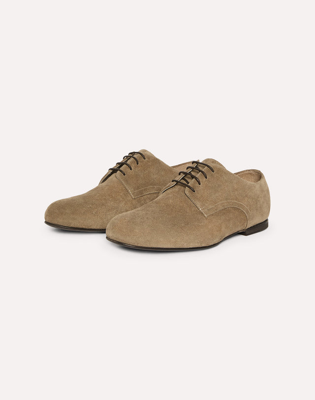 Derby in suede beige