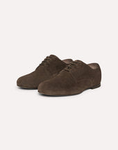 Derby in suede marrone