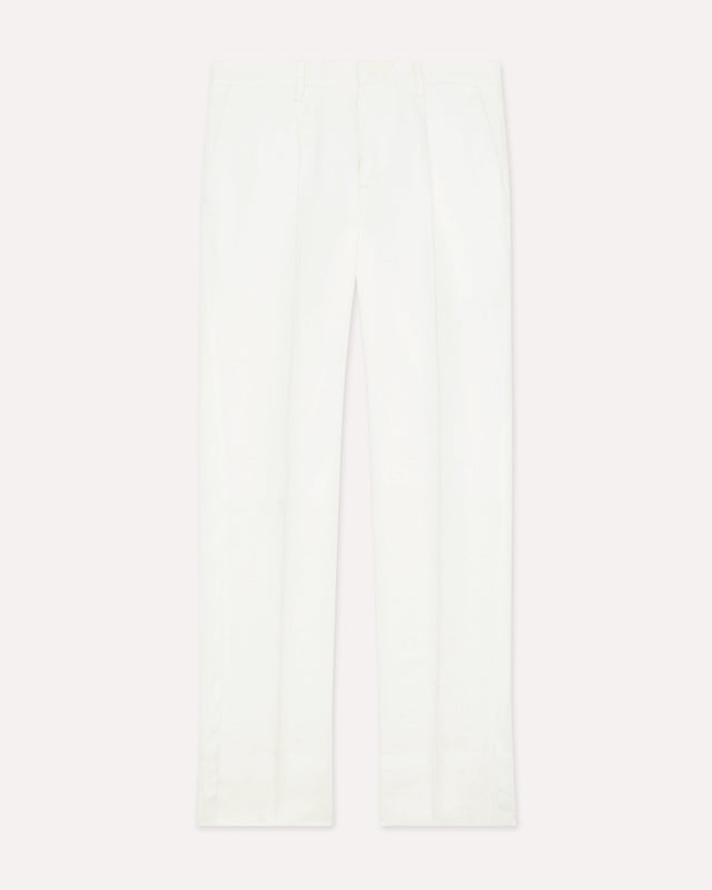 Pantalone con piega panna