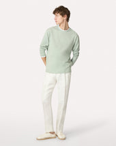 Pantalone Con Piega Panna