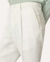 Pantalone Con Piega Panna