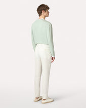 Pantalone Con Piega Panna