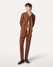 Pantalone Con Piega Marrone