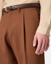 Pantalone Con Piega Marrone
