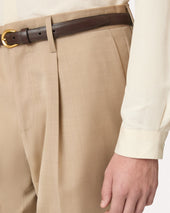 Pantalone Con Piega Cammello